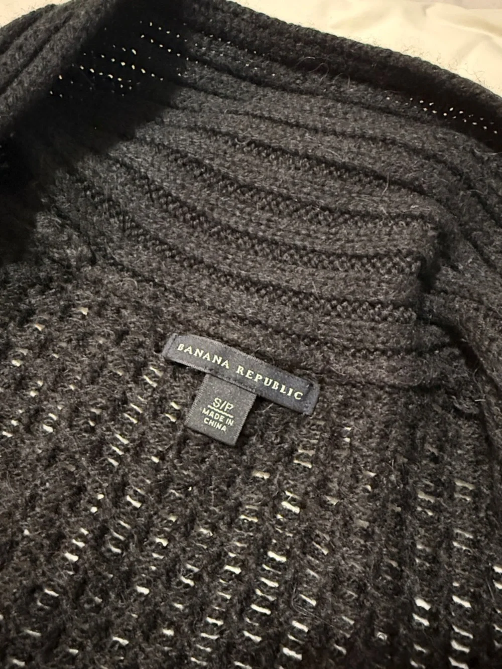 Banana Republic Black Ribbed Open-Front Short-Sleeve Cardigan - Picture 7 of 7